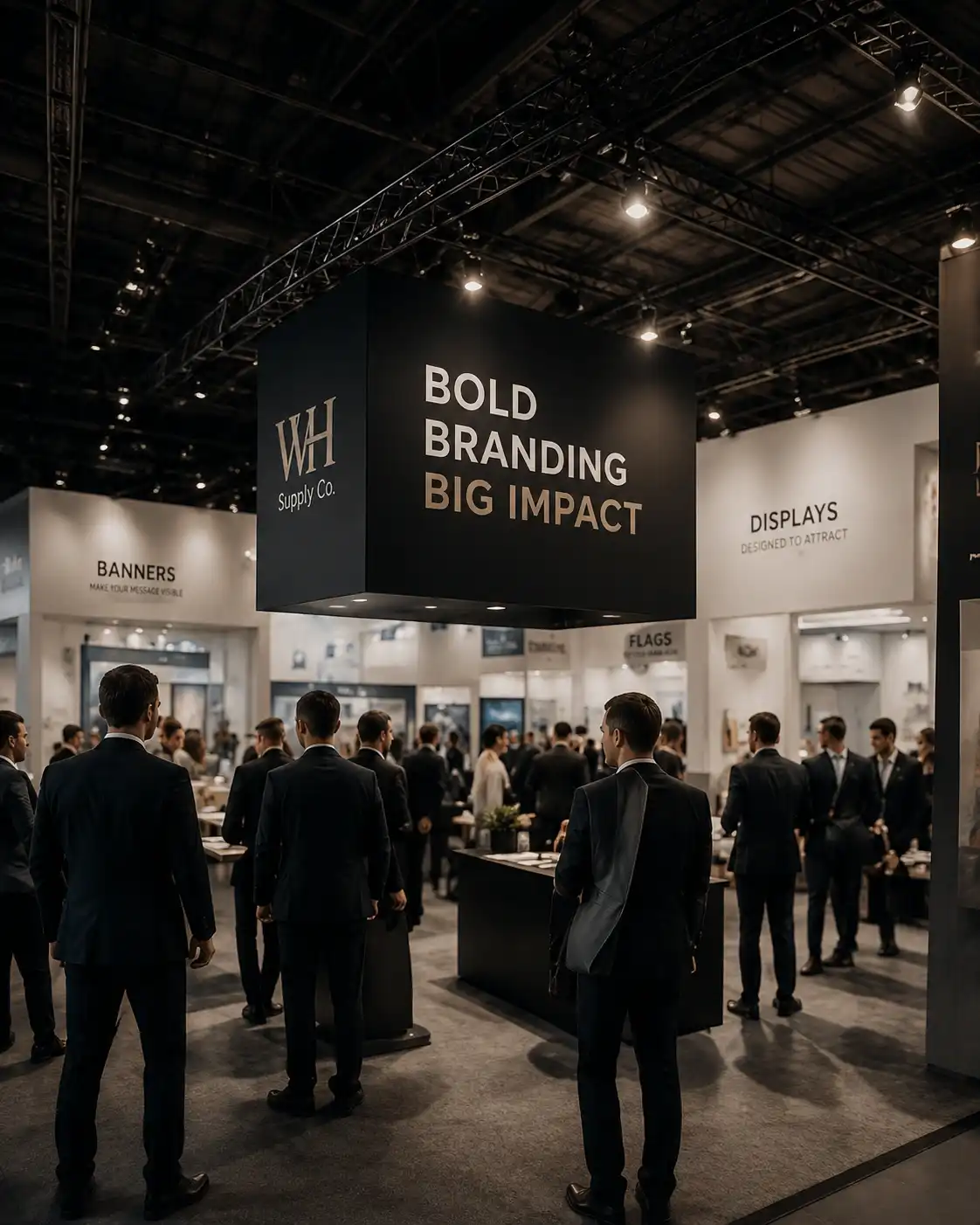 Event and exhibition branding with banners and displays