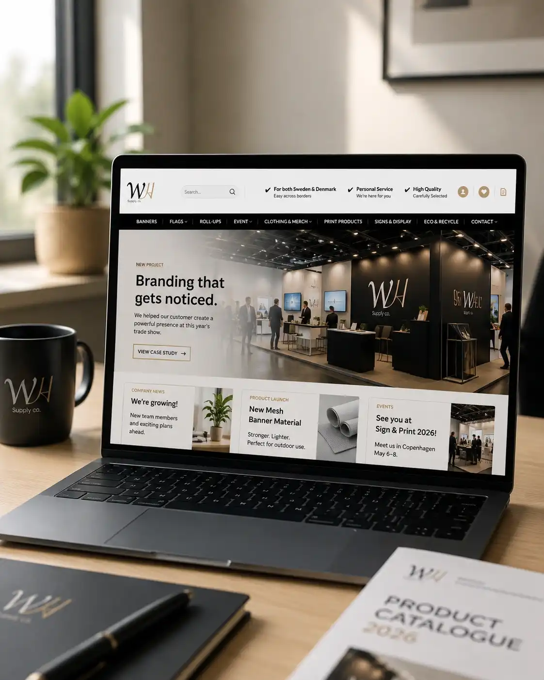 Latest news from WH Supply Co. featuring branded print and promotional products