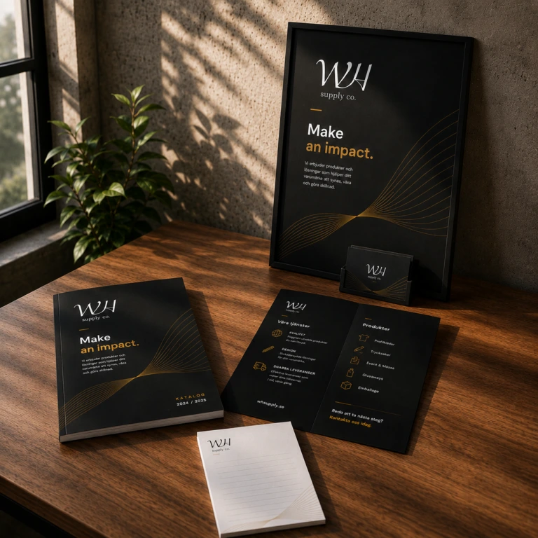 Custom printed marketing materials for businesses by WH Supply Co.