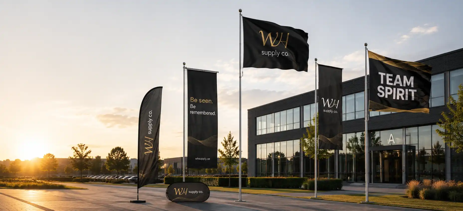 Custom branded flags for businesses, events and exhibitions