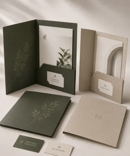 Folders with die-cut
